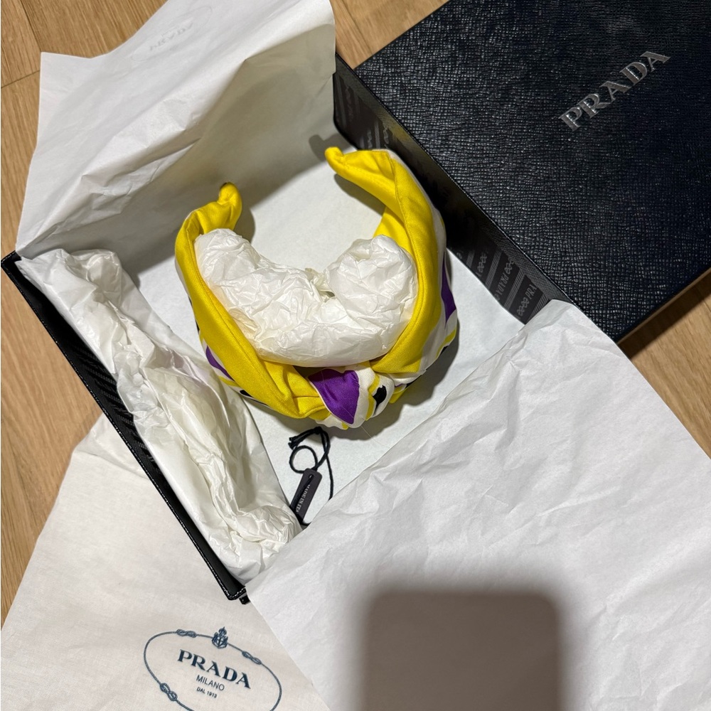 Prada Yellow & Purple Knotted Headband - Picture 7 of 8